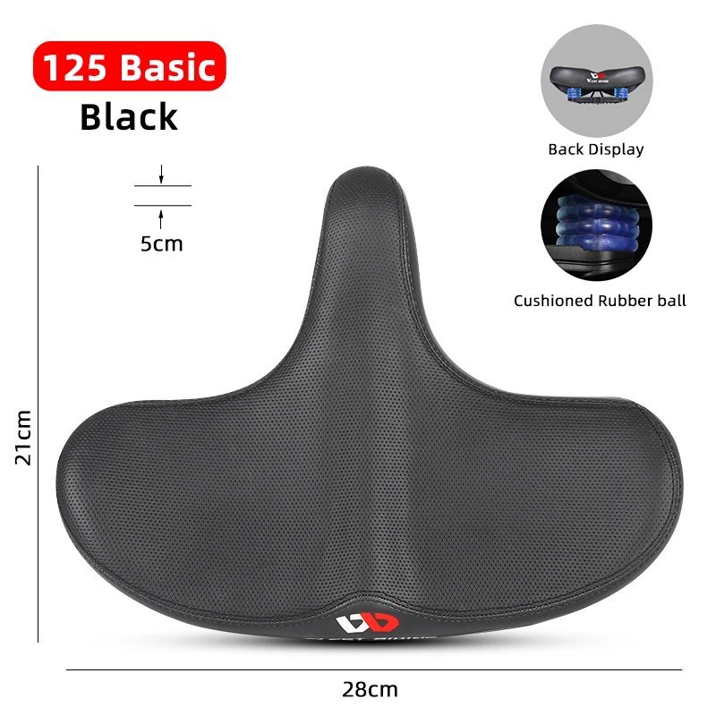 125 Plus Groove_WEST BIKING Extra Wide MTB Bicycle Saddle Comfortable Thick Foam Shock Absorbtion Co