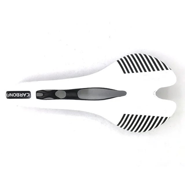 White line_Ultralight Selle Full Carbon Saddle Men Wave Road Bike Saddle Bicycle Vtt Racing Seat San