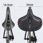 Blue_WEST BIKING Widen&Thicken Bicycle Saddle Soft Shock Absorption Oversize Bike Cushion Hollow