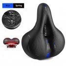 Spring Blue_Reflective Shock Absorbing Hollow Bike Saddle MTB Bicycle Seat Breathable Rainproof Cycl