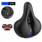 Spring Blue_Reflective Shock Absorbing Hollow Bike Saddle MTB Bicycle Seat Breathable Rainproof Cycl