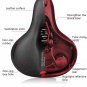 Spring Blue_Reflective Shock Absorbing Hollow Bike Saddle MTB Bicycle Seat Breathable Rainproof Cycl