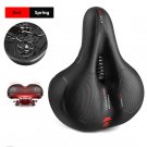 Spring Red_Reflective Shock Absorbing Hollow Bike Saddle MTB Bicycle Seat Breathable Rainproof Cycli