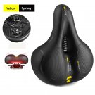 Spring Yellow_Reflective Shock Absorbing Hollow Bike Saddle MTB Bicycle Seat Breathable Rainproof Cy