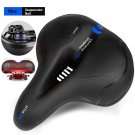Su Ball Blue_Reflective Shock Absorbing Hollow Bike Saddle MTB Bicycle Seat Breathable Rainproof Cyc