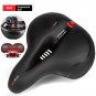 Su Ball Red_Reflective Shock Absorbing Hollow Bike Saddle MTB Bicycle Seat Breathable Rainproof Cycl