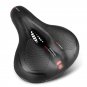Su Ball Yellow_Reflective Shock Absorbing Hollow Bike Saddle MTB Bicycle Seat Breathable Rainproof C