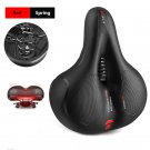 Spring Red_Reflective Shock Absorbing Hollow Bike Saddle MTB Bicycle Seat Breathable Rainproof Cycli