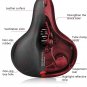 Su Ball Red_Reflective Shock Absorbing Hollow Bike Saddle MTB Bicycle Seat Breathable Rainproof Cycl