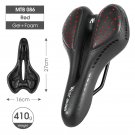 MTB 086 Red_WEST BIKING Bike Saddle MTB Mountain Road Bike Seat PU Leather Gel Filled Cycling Cushio