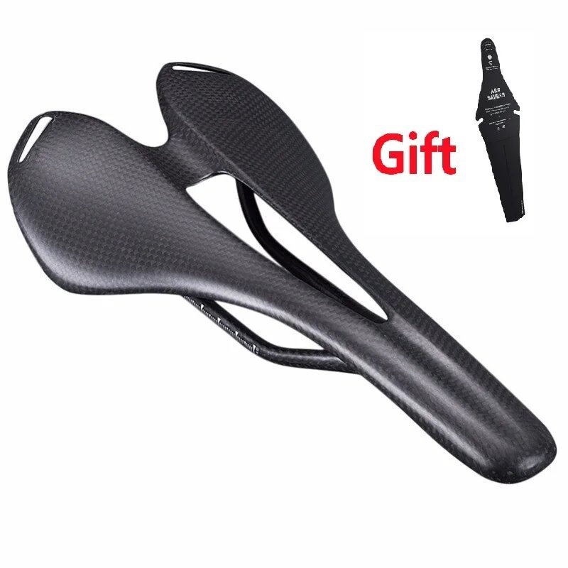 No logo Matte_2022 New No logo Full Carbon Saddle MTB/Road Bike Saddle Seat Super Light Leather Carb