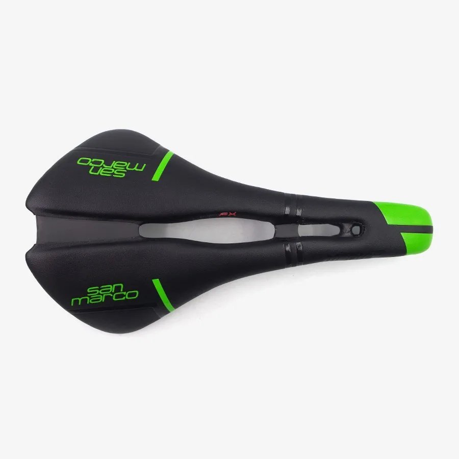 green_Ultralight full Carbon Bicycle Saddle vtt Racing Seat Wave Road Bike Saddle Leather Cushions A