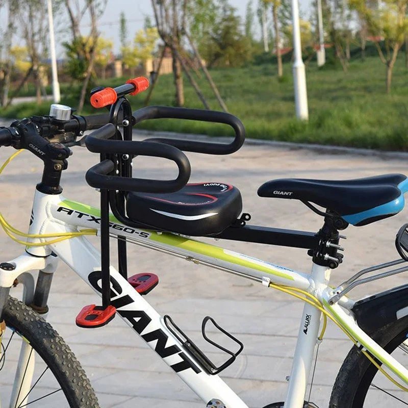 Ban Foot Red seat_Universal Front Mounted Child mtb Bike Seat Safety Child Bicycle Seat Baby Seat Ki