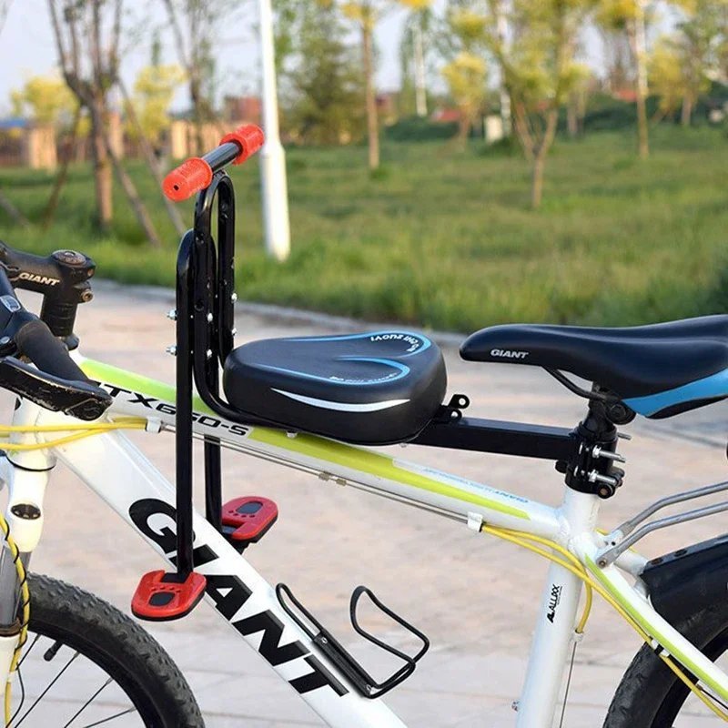 Hand Foot Blue seat_Universal Front Mounted Child mtb Bike Seat Safety Child Bicycle Seat Baby Seat 