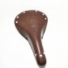 Coffee_Classic Bicycle Seat Pure Cowhide Bicycle Saddle for Outdoor Riding Comfortable Vintage Saddl