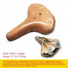 G98-A Orange_G98 Retro Vintage Bicycle Saddle Pure Cowhide Handmade Sport Cycling Bike Seat Various 