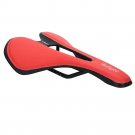 Red_Bike Saddle MTB Mountain Road Bike Seat PU Leather Gel Filled Cycling Cushion Comfortable Shockp