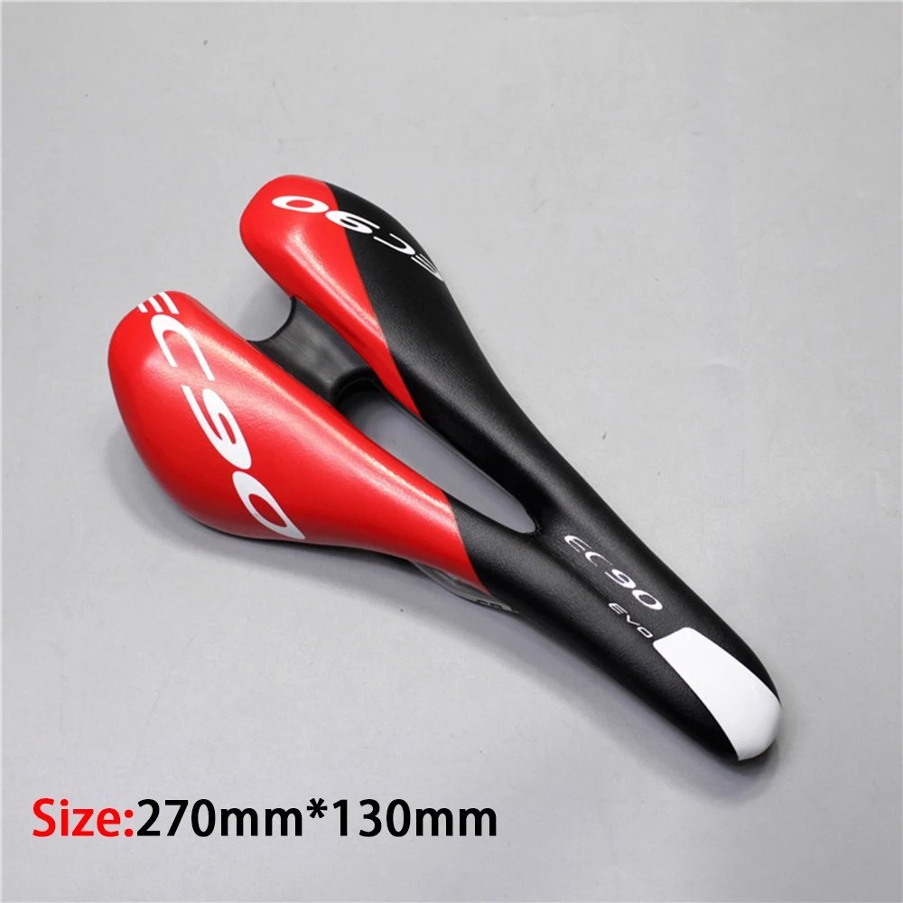 ZB03 Black Red_EC90 Bicycle Saddle Men Gel Comfort Bikes Cushion Ultra Light Steel Rail Hollow Desig