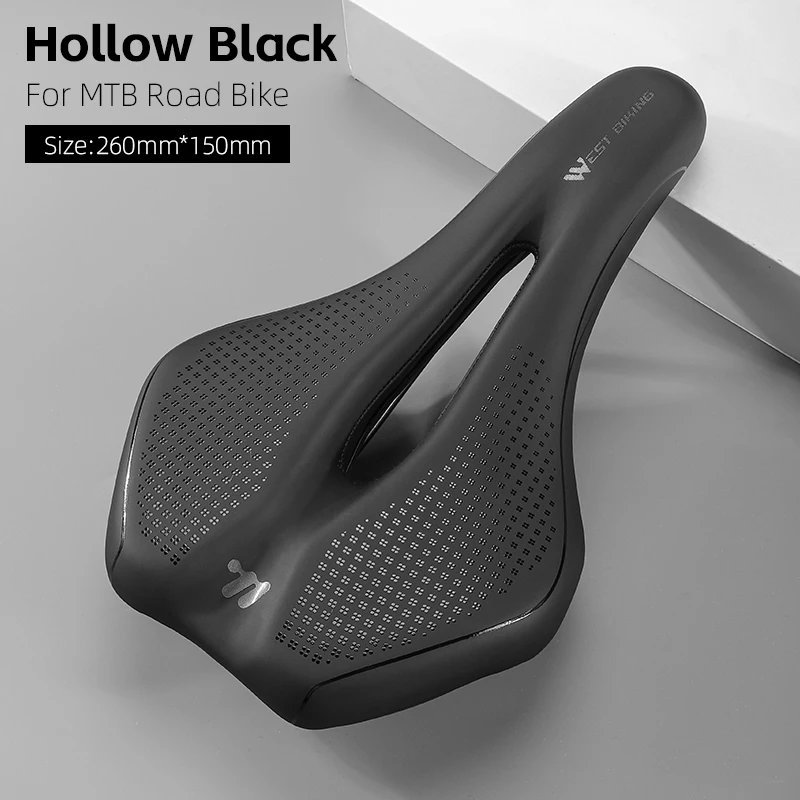 New Hollow_WEST BIKING Soft Comfortable Bicycle Saddle Cycling MTB Saddle Hollow Breathable Widening