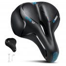 Blue Seat_YOUNGDO Comfortable Bicycle Saddle Cover PU Leather Gel Wide Shock Absorbing Bike Cushion Blue Seat_YOUNGDO Comfortable Bicycle Saddle Cover PU Leather Gel Wide Shock Absorbing Bike Cushion