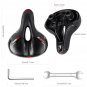 Red Seat_YOUNGDO Comfortable Bicycle Saddle Cover PU Leather Gel Wide Shock Absorbing Bike Cushion f