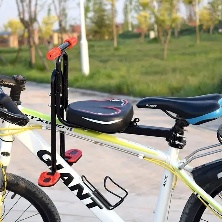 Hand Foot Red seat_Front Mounted Child mtb Bike Seat Safety Child Bicycle Seat Baby Seat Kids Saddle