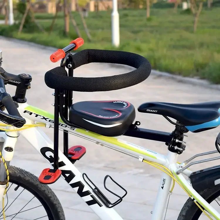 Quan Red seat_Front Mounted Child mtb Bike Seat Safety Child Bicycle Seat Baby Seat Kids Saddle with
