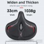 Blue_WEST BIKING Oversized MTB Bike Seat Wide Bicycle Sofa-Like Comfy Saddle Universal Electric Bike
