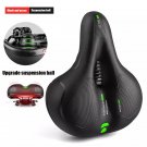 Su Ball green_Reflective Shock Absorbing Hollow Bike Saddle MTB Bicycle Seat Breathable Rainproof Cy