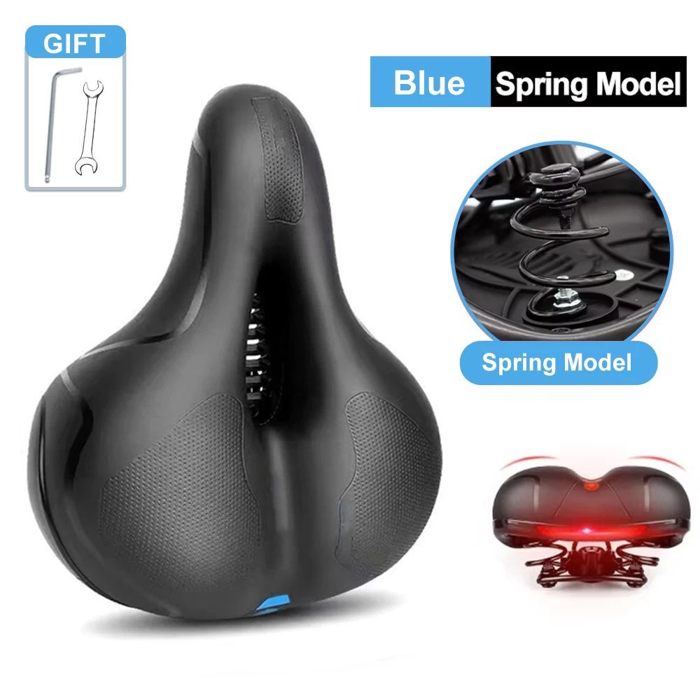 Blue Kit_Hollow Bicycle Saddle Breathable Road Bike Saddle Unisex Shock Absorbing Comfortable Bicycl