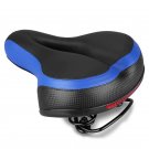 Spring Style blue_Shockproof Leather Saddle With Light Comfortable Wide Soft Silica Gel Road Bike Se