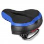Spring Style blue_Shockproof Leather Saddle With Light Comfortable Wide Soft Silica Gel Road Bike Se