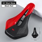 101 Black Red_WEST BIKING Professional Bicycle Saddle Hollow Ultralight Bike Racing Seat Soft Leathe