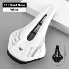 101 White_WEST BIKING Professional Bicycle Saddle Hollow Ultralight Bike Racing Seat Soft Leather Cu