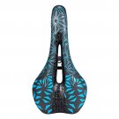 A-Blue_TOOPRE Bicycle Saddle MTB Mountain Road Bike Seat PU Leather Gel Filled Cycling Cushion Comfo