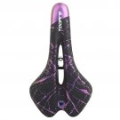B-Purple_TOOPRE Bicycle Saddle MTB Mountain Road Bike Seat PU Leather Gel Filled Cycling Cushion Com