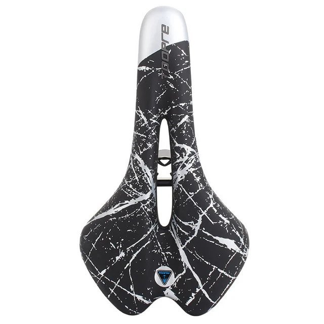 B-Silver_TOOPRE Bicycle Saddle MTB Mountain Road Bike Seat PU Leather Gel Filled Cycling Cushion Com