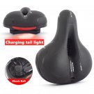 B  Black spring_Bike Seat Bicycle Saddle with Taillight Mountain Cushion Bicycle Big Butt Widened So