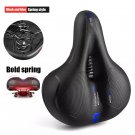 B  Blue spring_Bike Seat Bicycle Saddle with Taillight Mountain Cushion Bicycle Big Butt Widened Sof