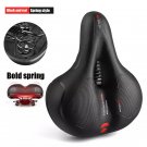 B Red spring_Bike Seat Bicycle Saddle with Taillight Mountain Cushion Bicycle Big Butt Widened Soft 