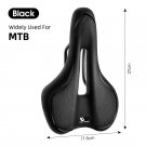 Black MTB_WEST BIKING MTB Road Bike Saddle Thicken Comfortable Shockproof Cycling Seat Hollow Non-sl