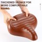 Brown_WEST BIKING Retro Bicycle Saddle Widen Comfortable Road MTB City Bike Seat Soft Cushion Leathe