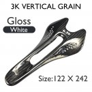 Gloss White 122x242_K.3+ Carbon Saddle MTB/Mountain Bike Front Seat Cushion 242*122/132mm For Gravel