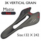 Matte Red 132x242_K.3+ Carbon Saddle MTB/Mountain Bike Front Seat Cushion 242*122/132mm For Gravel R Matte Red 132x242_K.3+ Carbon Saddle MTB/Mountain Bike Front Seat Cushion 242*122/132mm For Gravel R