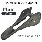 Matte White 132x242_K.3+ Carbon Saddle MTB/Mountain Bike Front Seat Cushion 242*122/132mm For Gravel