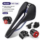 141 Purple Set_WEST BIKING T800 Carbon 3D Printed Bike Saddle Ultralight With Tail Light Bike Saddle 141 Purple Set_WEST BIKING T800 Carbon 3D Printed Bike Saddle Ultralight With Tail Light Bike Saddle