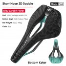 Model 163 Blue_WEST BIKING T800 Carbon 3D Printed Bike Saddle Ultralight With Tail Light Bike Saddle