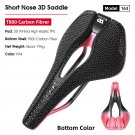 Model 163 Pink_WEST BIKING T800 Carbon 3D Printed Bike Saddle Ultralight With Tail Light Bike Saddle