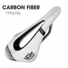 White_MTB Carbon Saddle Ultralight 130g Hollow Breathable Bicycle Saddle 255x145mm Comfortable Bike 