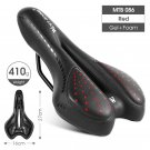 086 Red_WEST BIKING MTB Gel Comfort Bicycle Saddle Foam Road Bike Painless Seat PU Leather Versatile